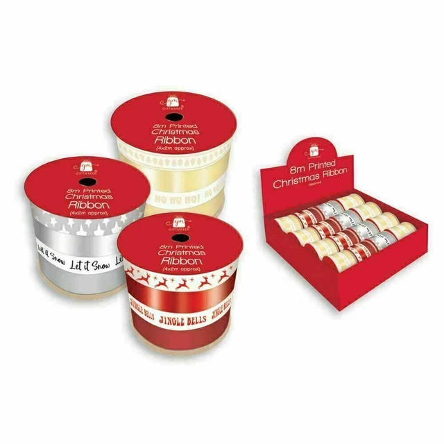 WEIHNACHTSBAND BÜNDEL 7M PACK KRÄNZE GESCHENKVERPACKUNG Geschenk HANDWERK DEKORATION