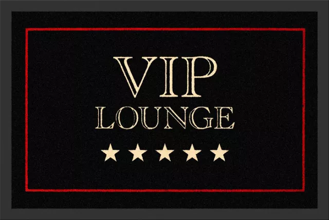 Vip Lounge Alfombrilla Negro Felpudo Deluxe Miembros Estera de Puerta Bienvenido