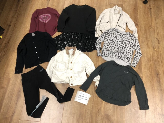 Girls age 7-8 years clothes bundle very next Zara tops jackets dress leggings