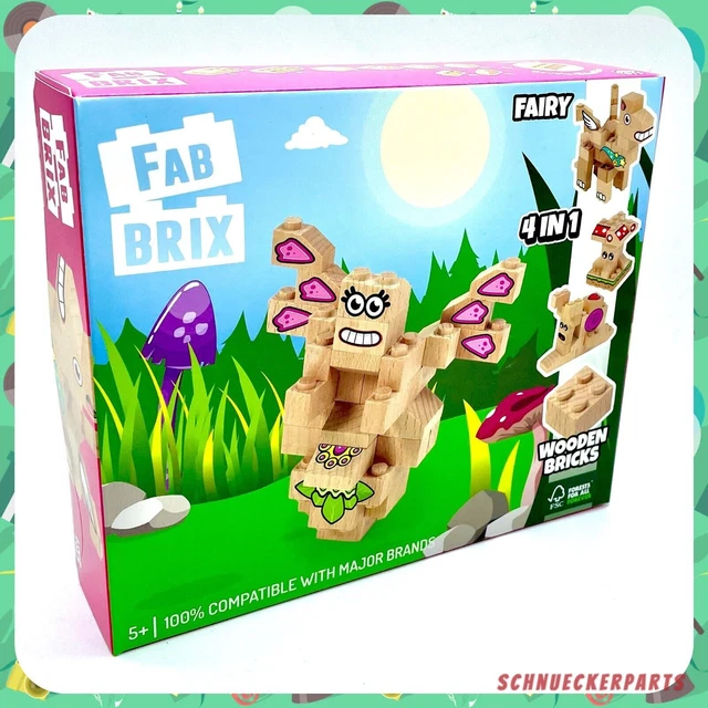 Fab Brix Holzbausteine Bauklötze Holzklötze Holzspielzeug Klemm Bausteine OVP