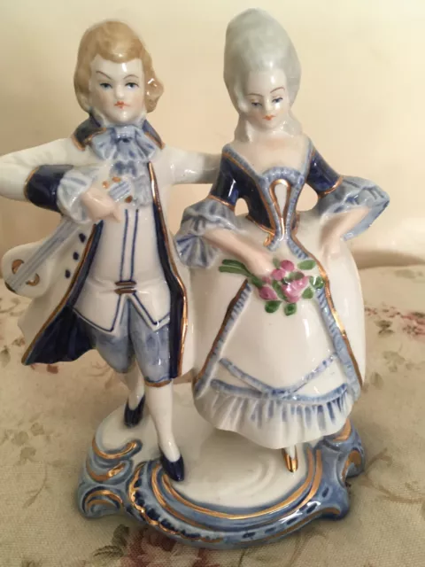 Alte W&A Wagner und Apel Figur Porzellanfigur Rokoko Biedermeier Figurine Figur