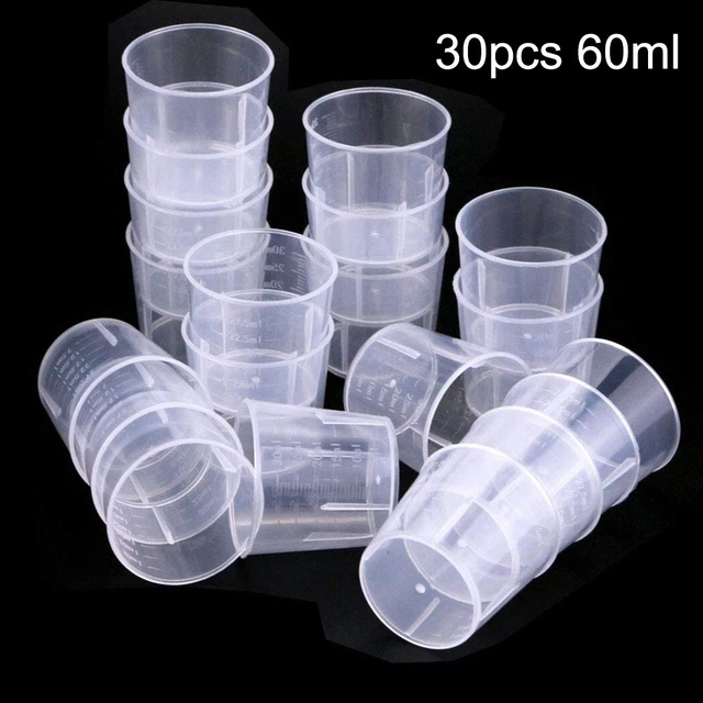 30 pezzi misurino piccolo trasparente 60 ml plastica per laboratori di cucina