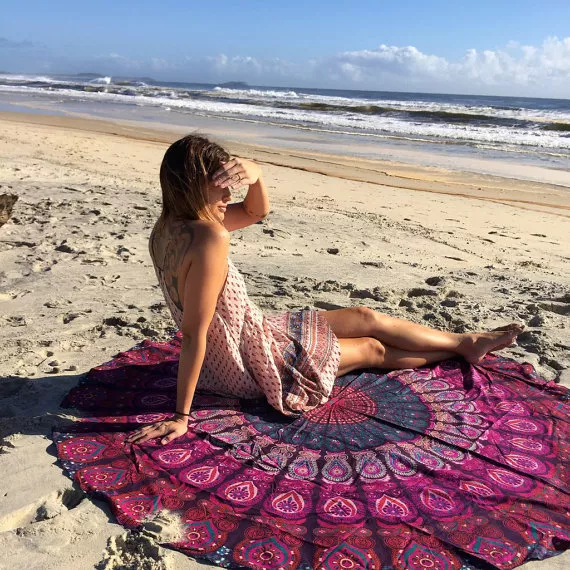 bohemia indio mandala ronda tapiz tiro playa hippie estera manta de yoga