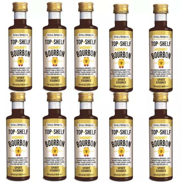 10 x Still Spirits Top Shelf Honey Bourbon Flavouring Essences 50ml Home Brew