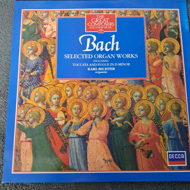Bach / Karl Richter Selected Organ Works UK LP Album 1984 411003-1 Decca EX-