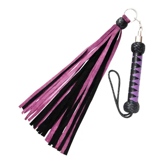 Genuine Suede Leather Flogger 25 Tails | Heavy Leather Revolving Swivel Whip