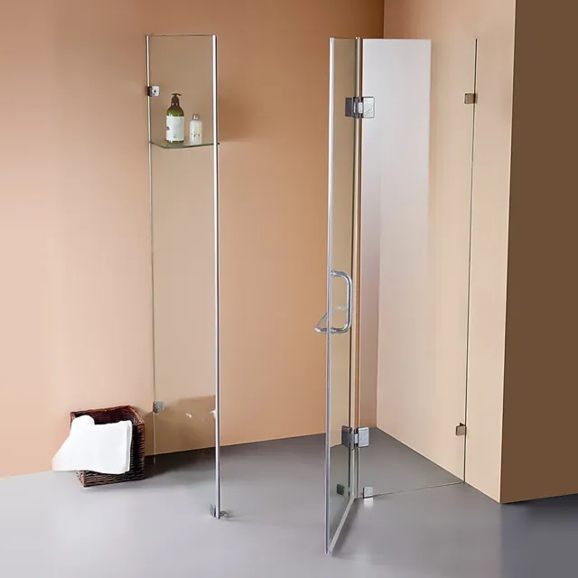 900 x 700mm Frameless 10mm Safety Glass Shower Screen Bathroom Della Francesca