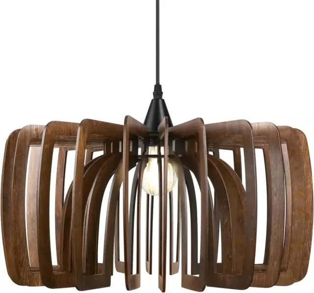 Farmhouse Pendant Light Wood Hanging Light Ceiling Chandelier, Mid Century Moder