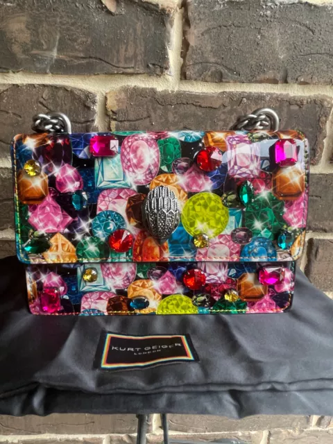 NWT $255 KURT GEIGER LONDON Small Jeweled Shoreditch Crossbody Bag multi