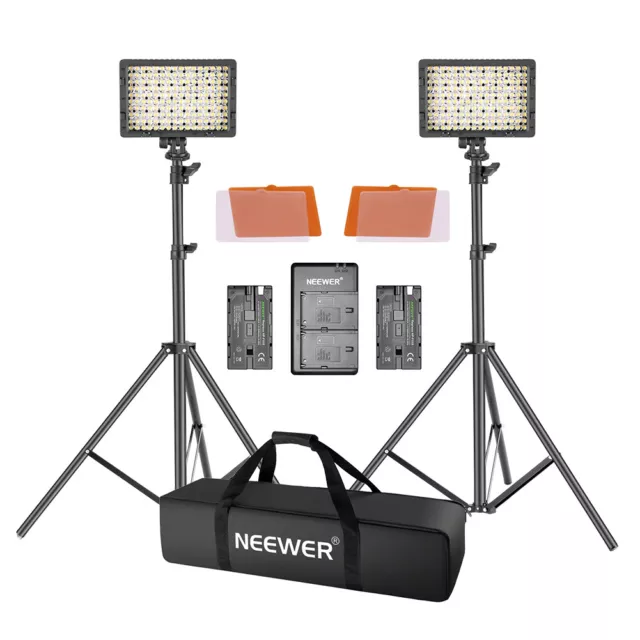 Neewer 2x 160 LED Licht Set Ultra hohe Energie Panel mit einstellbarer Kamera