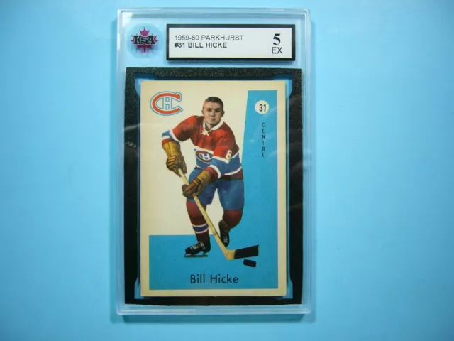 1959/60 Parkhurst Nhl Hockey Card #31 Bill Hicke Ksa 5 Ex Sharp 59/60 Parkie