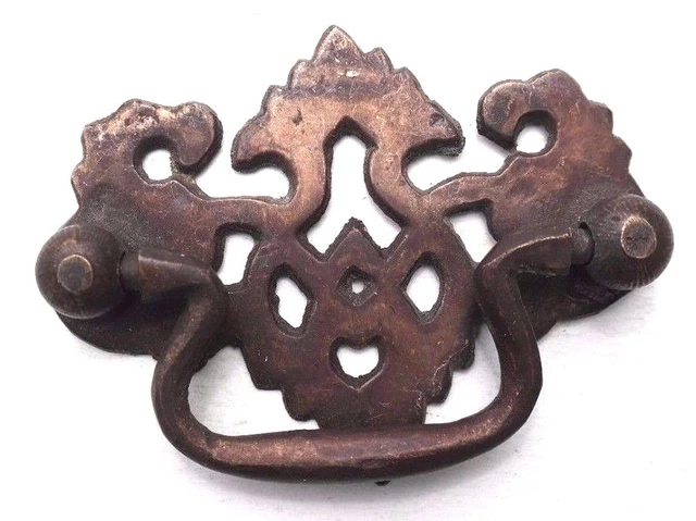 Vtg 1920's Metal Ornate Victorian Drawer Cabinet Dresser Pull Handle Knob #5