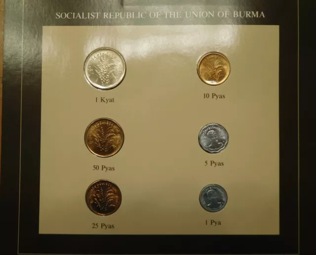 Coin Sets of All Nations Burma w/card 6 coin set 2