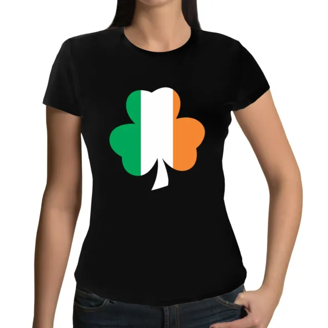 T-shirt donna San Patrizio stampata SHAMROCK paddy irlandesi Irlanda