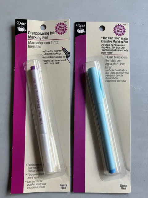 DRITZ #694 & #700  Quilting Water Soluble Marking Pens - (Set Of Two)