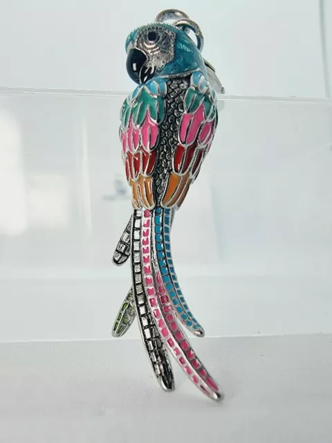 Colorful Parrot Pendant Charm Fit Bracelet 925 Sterling Silver Gift UK