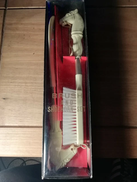 Vintage Brush And Shoehorn Set Horses