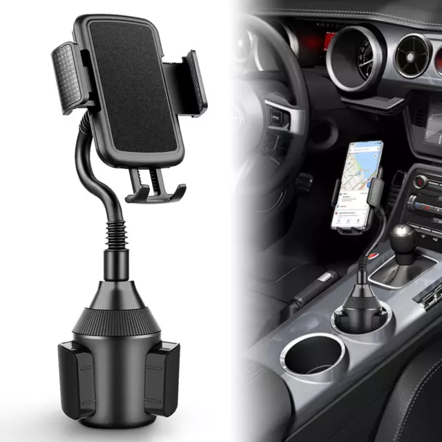 Car Cup Holder Phone Mount Universal Adjustable Gooseneck Cradle 360° Rotatable