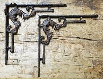 6 Cast Iron Antique Style ANGLE Brackets Garden Braces Shelf Bracket CABLE