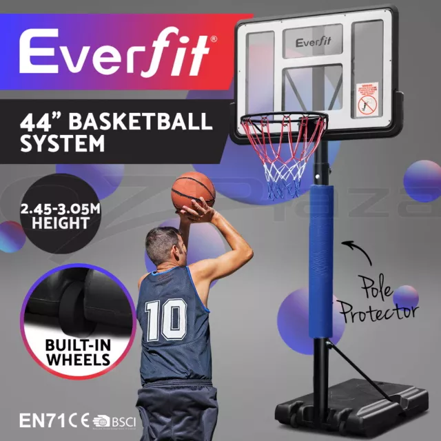 Everfit 3.05M Basketball Hoop Stand System Portable Height Adjustable Net Ring