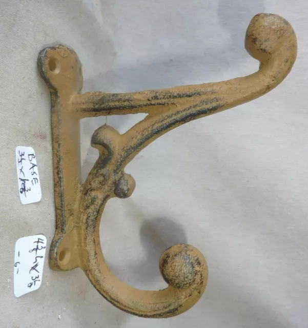 COAT HALL TREE HOOKS  Painted Heavy Cast Iron 4 3/8"h (per each)