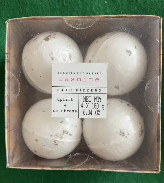 Asquith & Somerset  4 Jasmine scented Bath Bomb Fizzers - New in gift Box