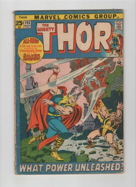 The Mighty Thor #193 (Marvel Comic 1971) Low Grade