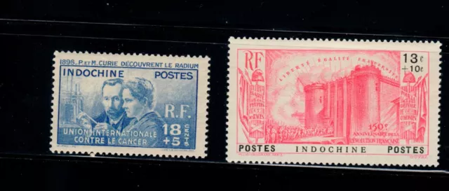 Indo-China SC# B14 & B18 Mint LH. OG 1938-39 Semi-Postal