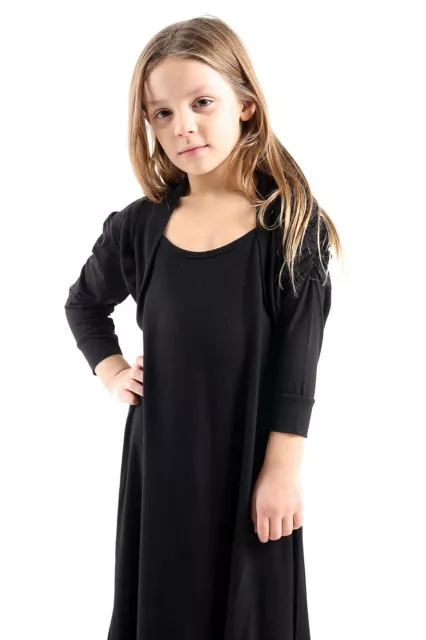 Girls Kids Plain Rushed 3/4 Sleeve Bolero Shrug  Party Wedding Cardigan Top 1-13