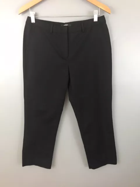 Tahari Womens Sz 8 Black Career Pants Ankle Slim Leg Flat Front zip Stretch