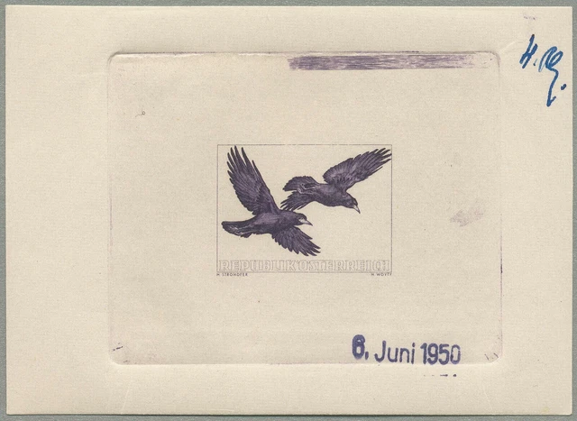 Österreich ANK 967 MICHEL 955 Vögel 60 Groschen Saatkrähe PHASENDRUCK FARBE RR