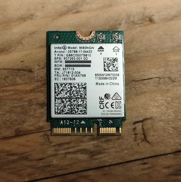Intel 9560NGW AC2100(2x2) 2.4/5G+BT5.0 WiFi Combo Card (CNVio)