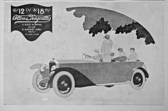 1924 Le 12Cv & 18Cv Cottin & Desgouttes Lyon & Paris Press Advertisement