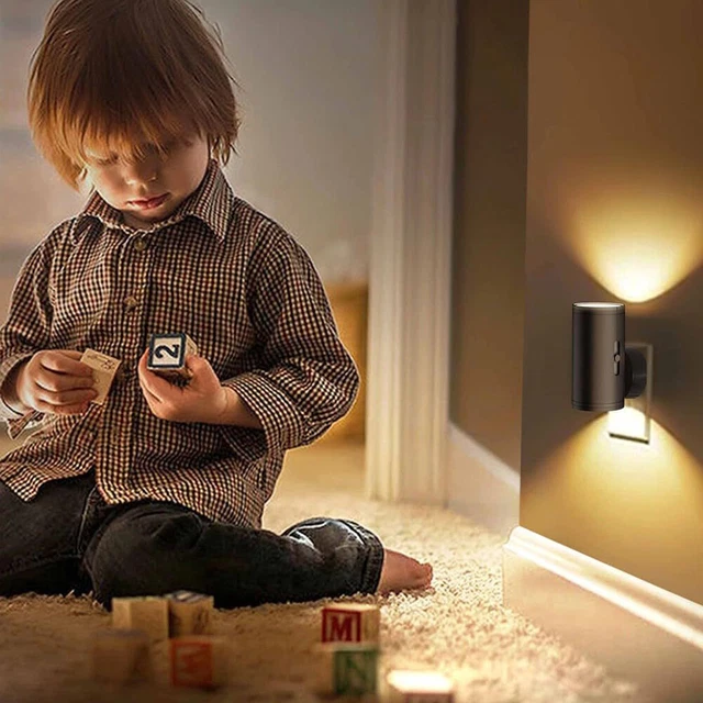 PORTABLE SOCKET LED Night Light 3000K Dimming Wall Lamp US Plug Socket