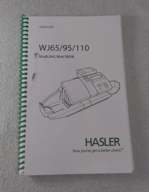 Hasler WJ65/95/110 Mailing Machine User's Guide