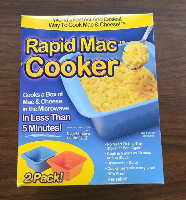 RAPID MAC COOKER (2 Pack) Microwave Macaroni Noodles and Cheese As Seen