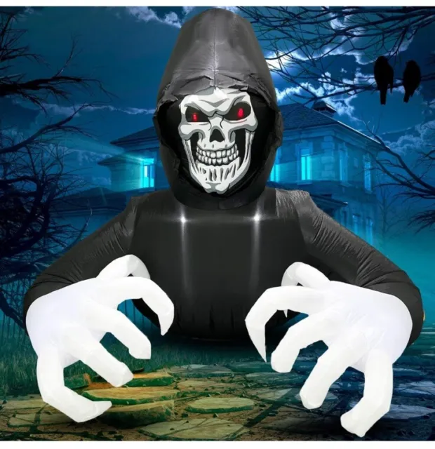 Inflatable Halloween Decorations outside Grim Reaper 6FT Giant Scary Blow up Ske