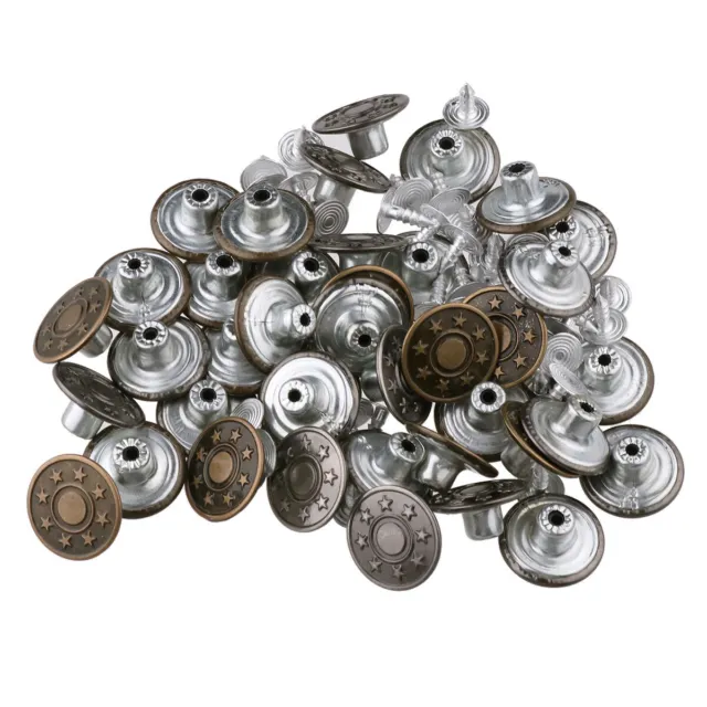 Jeans Button 40 Sets Metal Replacement Jeans Buttons Kits Tack Snap Buttons Gift