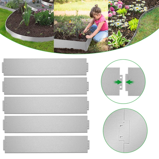 5M Garten Rasenkante Mähkante Metall Zaun 15cm hoch Beeteinfassung Beetumrandung