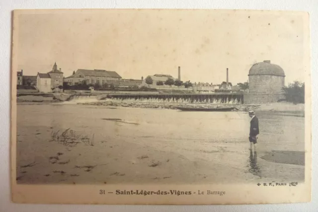 58 / CPA  Saint -Léger des Vignes.Le Barrage  1908 Réf E /06