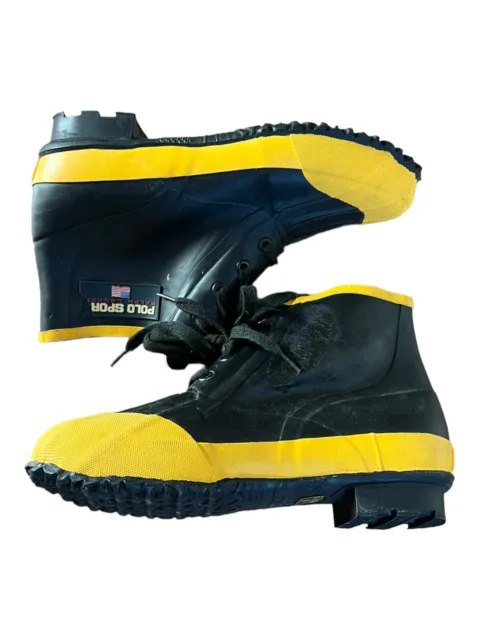 Unisex Ralph Lauren Polo Sport Yellow and Black Rain Duck Boots Size 9B