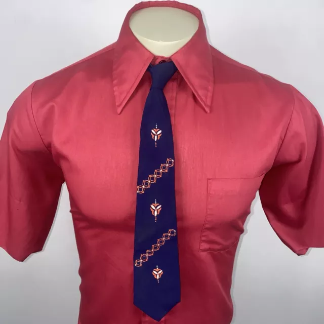 Vintage 40s 50s Tie Hillcrest Necktie Hand Painted Mens Skinny Narrow Rat Pack