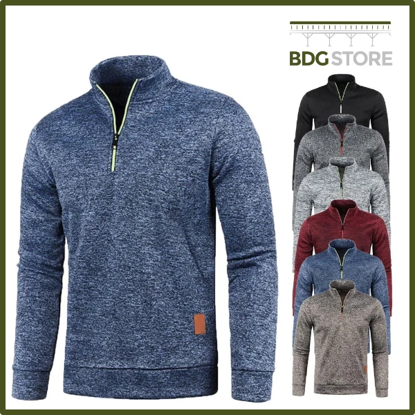 Felpa Con Cappuccio Mezza Zip Uomo Taglie Forti - Poliestere, Multitasche, S-5XL