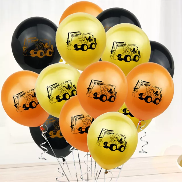 24 Pcs Ballons En D'excavatrice Décoration De Bébé Kit Fête Émulsion