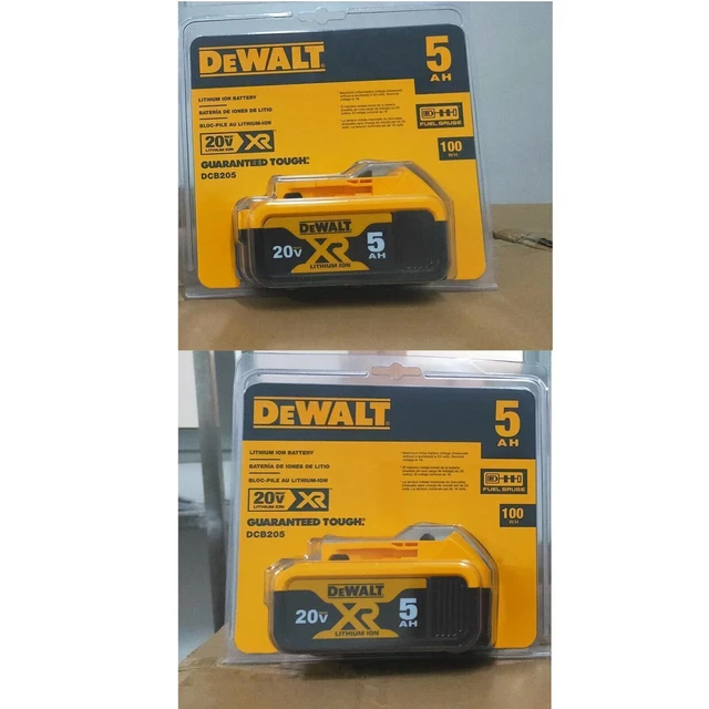 2 PACK DEWALT DCB205 — 20V Max XR 5.0Ah Li-ion Power Tool Battery NEW