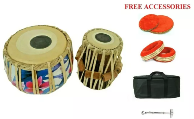 Folk Musical Percussion Instrument 3D Imprimé Laiton Tabla Batterie Set Avec Sac