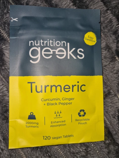 NUTRITION GEEKS TURMERIC Curcumin, Ginger and Black Pepper 120 Strength ...