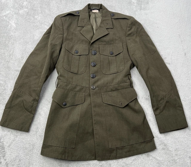US MARINE CORPS USMC Green Service Alpha Dress Uniform Jacket Coat 37S  $26.00 - PicClick