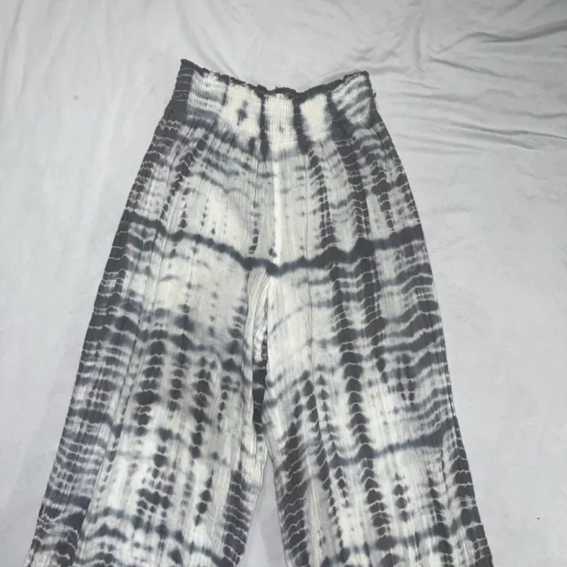 MICHAEL STARS SMOCKED WIDE LEG PANT, Blue Gray  TIE-DYED,  $158 M Medium 3