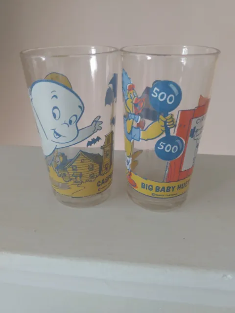 Casper and Big Baby Huet Vintage Pepsi Seris Collection Glasses 1970's
